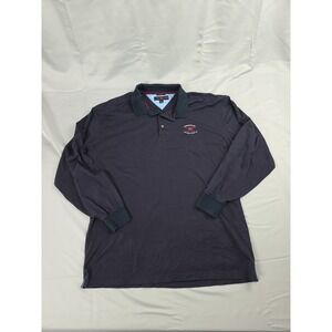 Tommy Hilfiger Golf Men Large Navy Blue‎ Long Sleeve Polo Size XL Horshoe Bay GC